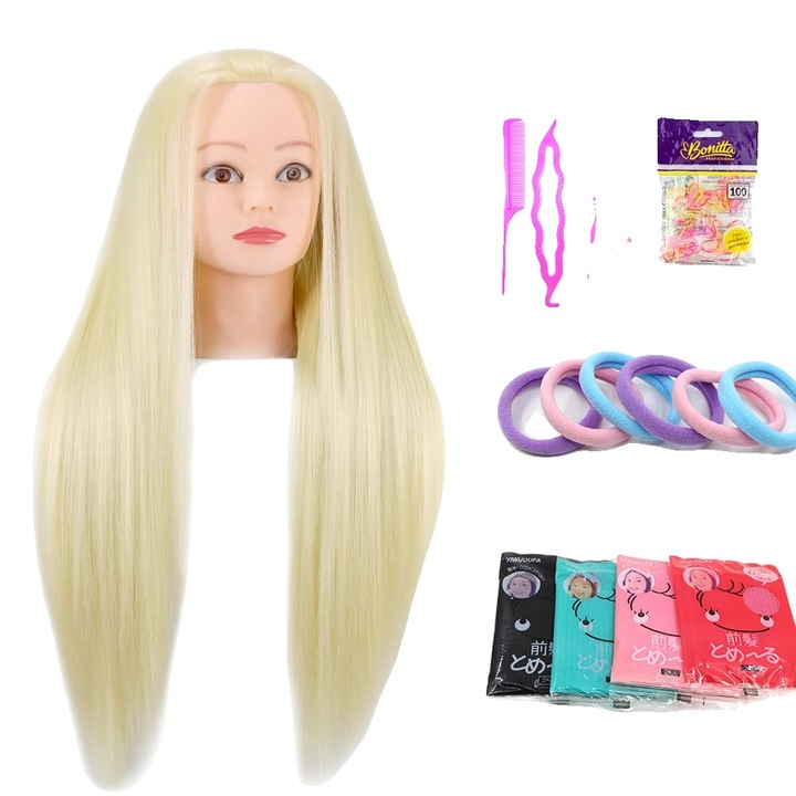 Cap de manechin, par sintetic, cu cadou, dimensiune standard