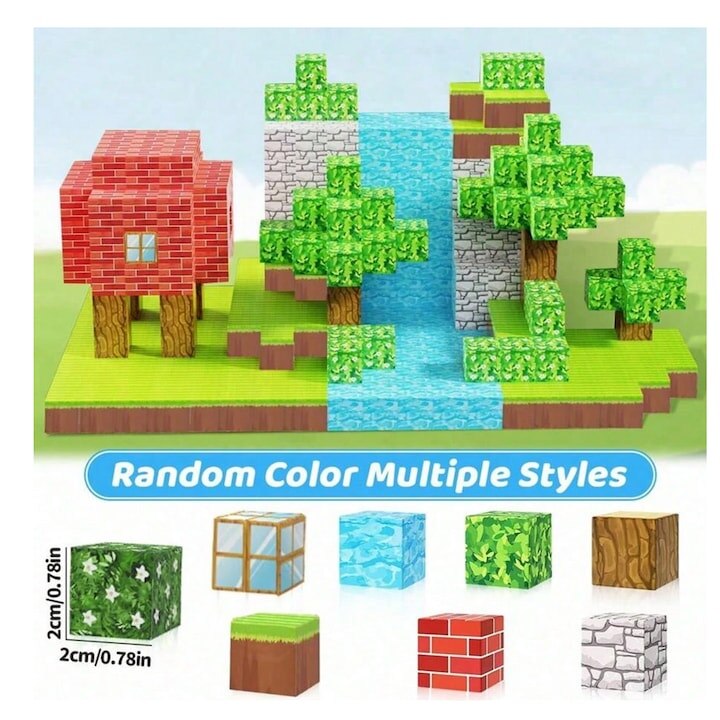 Cuburi Magnetice de Constructie Virtual Trend®, 140 Piese, Joc ...