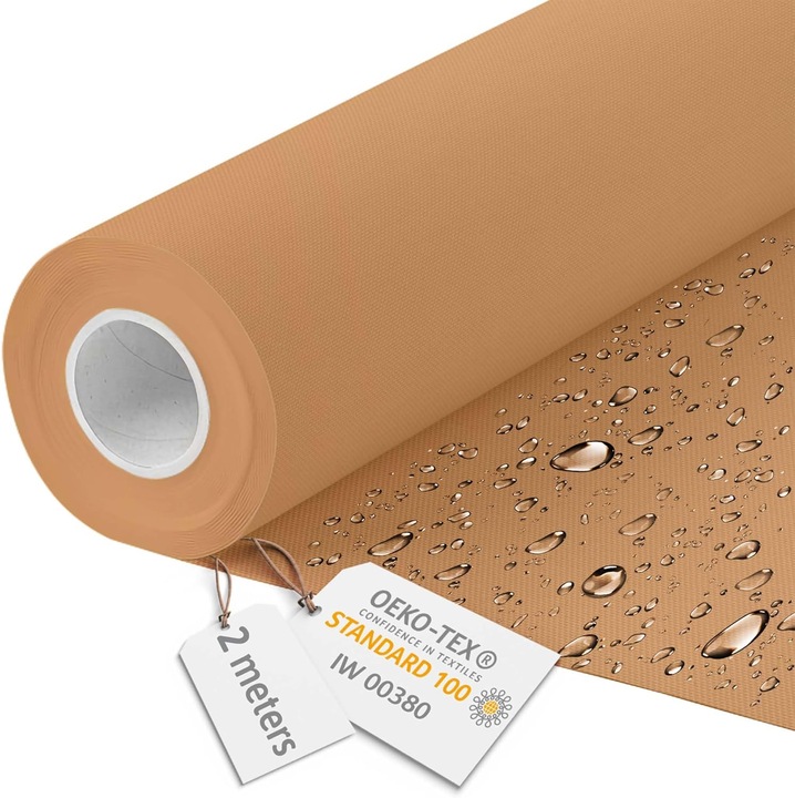 Tesatura impermeabila, material pentru tapiterie de exterior, 160x100 cm, pretabil fata de masa gradina, bej