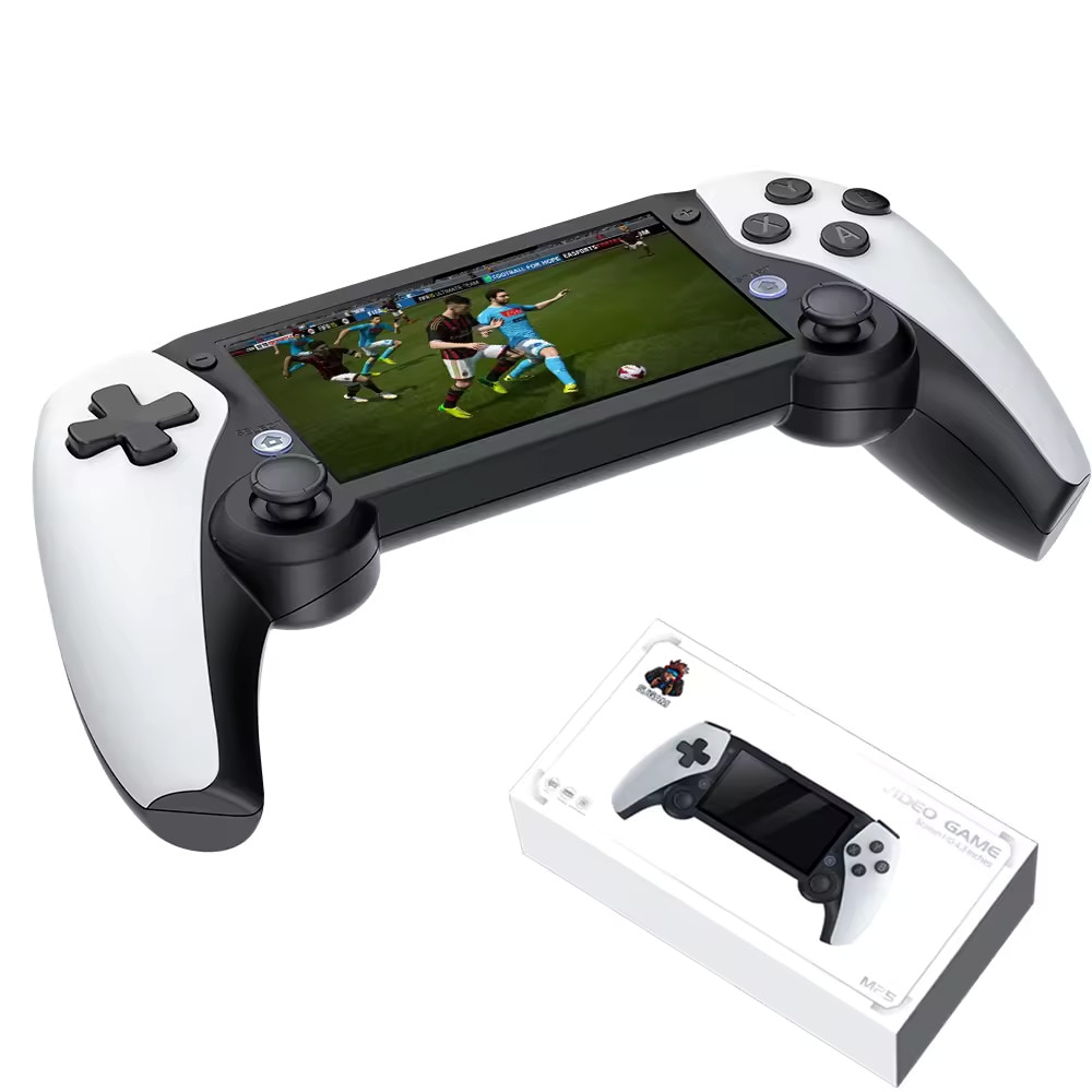 Consola Retro M25 LUKETO®, Display 4.3 Inch IPS, Procesor Quad Core A55 1.8GHz, Memorie 64GB, 20000 de Jocuri Preinstalate, Compatibila cu 25 Emulatoare, Joystick-uri 3D, Baterie 3000mAh, Sistem Linux, Design Portabil si Ergonomic, Negru/Alb