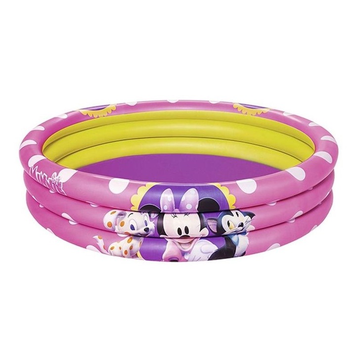 Piscină gonflabilă, Spartan Sport, Disney Minnie Mouse, 3 inele, 1.52m diametru, 30cm înălțime