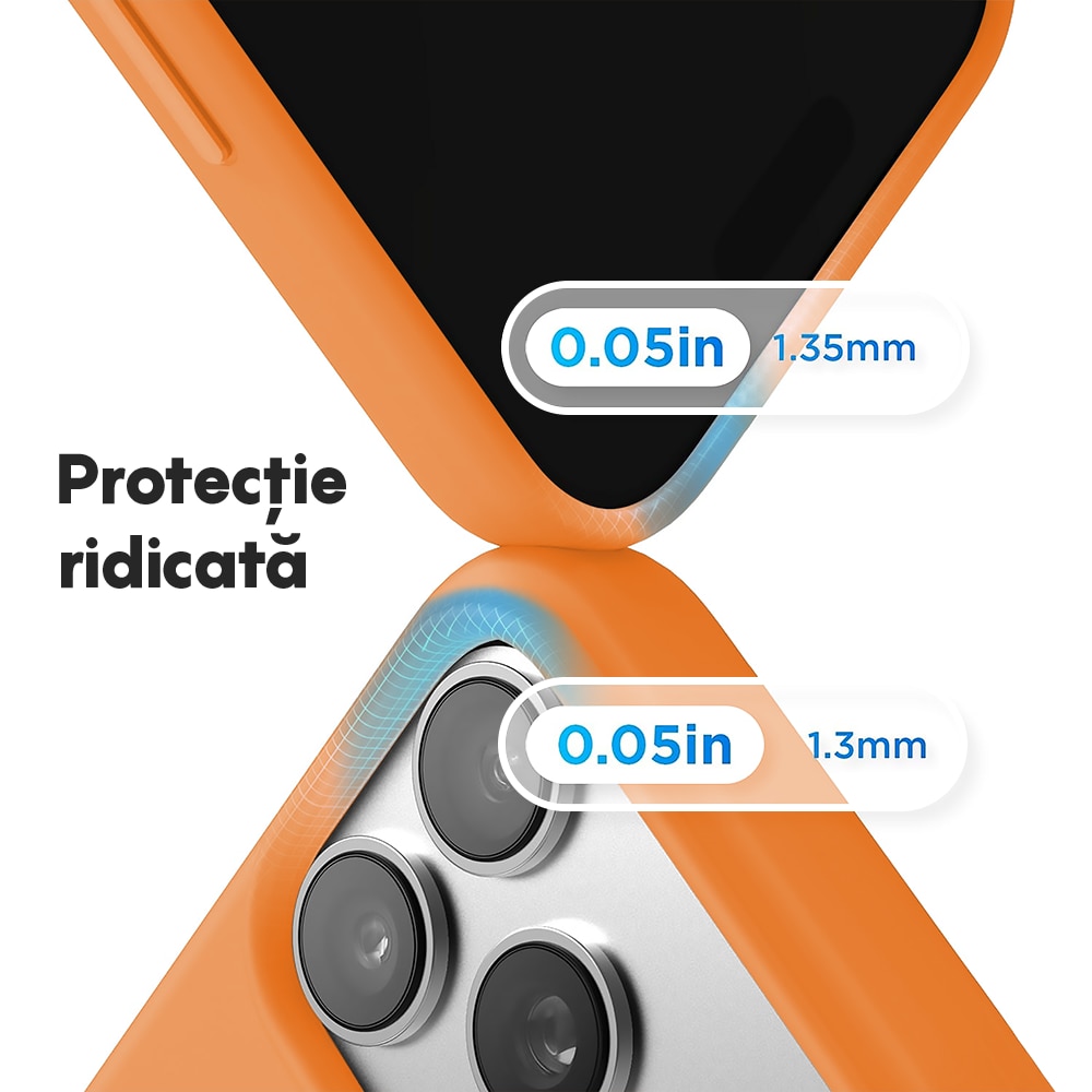 Husa CASEY STUDIOS™ pentru Apple iPhone 17 Pro Max, Soft Silicone Premium, Microfibra in Interior, de Protectie, Ultra Slim, pentru Incarcare Wireless, Margini Ridicate pentru Protectia Ecranului si a Camerelor, Nectarine