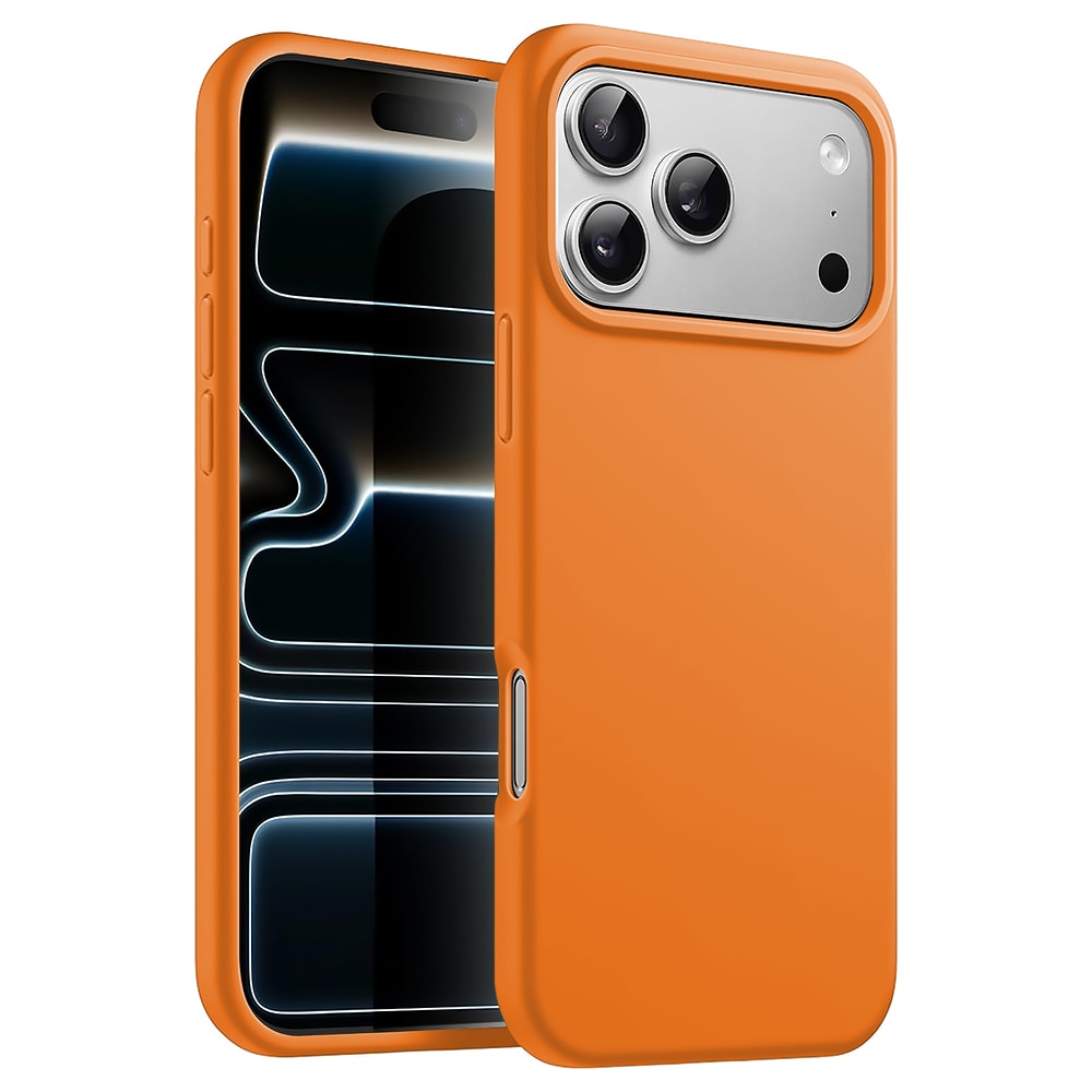 Husa CASEY STUDIOS™ pentru Apple iPhone 17 Pro Max, Soft Silicone Premium, Microfibra in Interior, de Protectie, Ultra Slim, pentru Incarcare Wireless, Margini Ridicate pentru Protectia Ecranului si a Camerelor, Nectarine