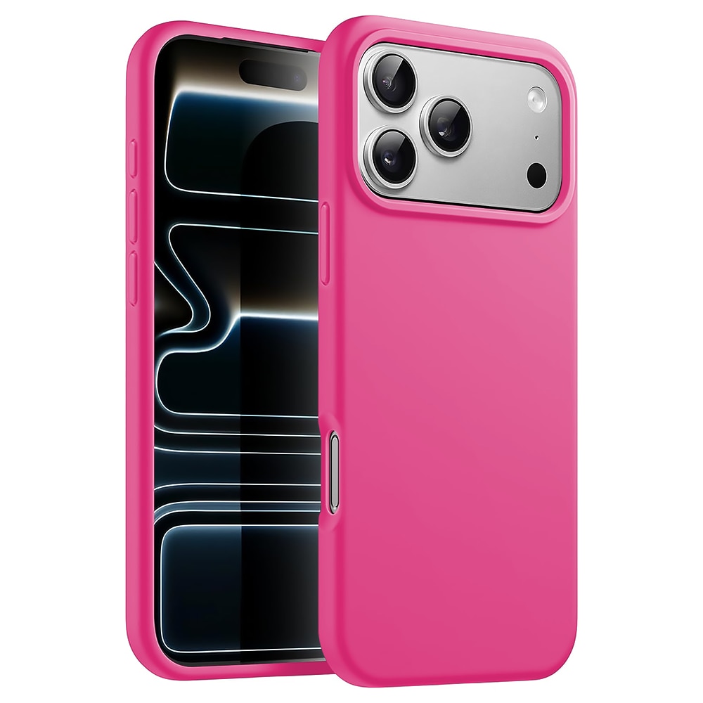 Husa CASEY STUDIOS™ pentru Apple iPhone 17 Pro Max, Soft Silicone Premium, Microfibra in Interior, de Protectie, Ultra Slim, pentru Incarcare Wireless, Margini Ridicate pentru Protectia Ecranului si a Camerelor, Fucsia
