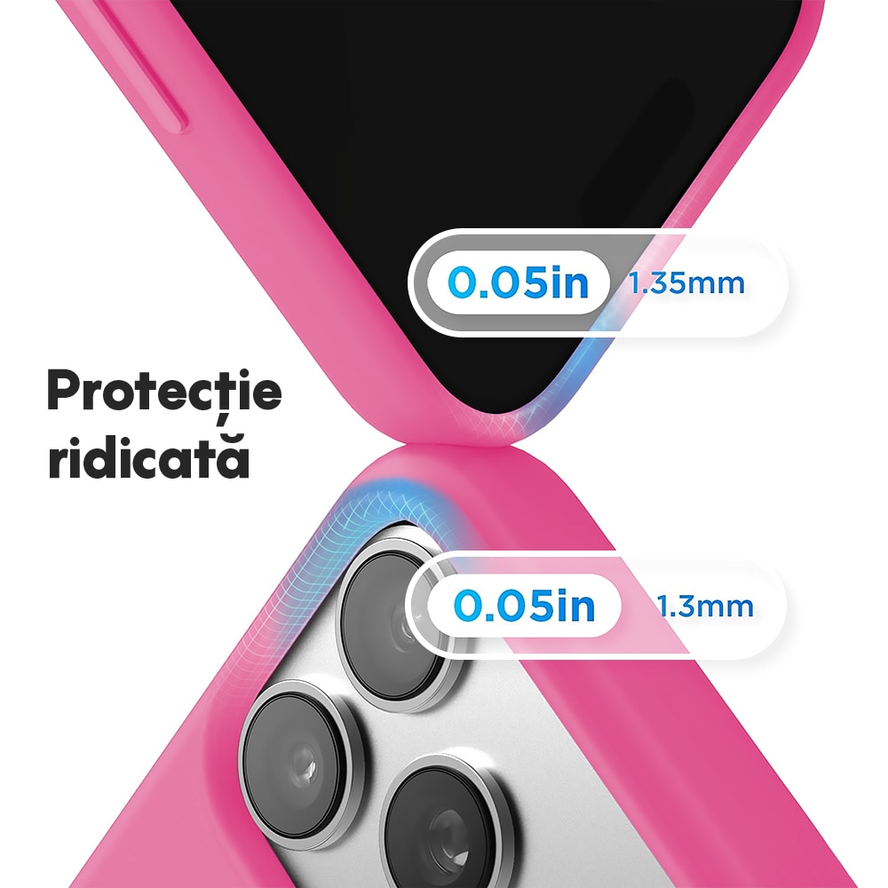 Husa CASEY STUDIOS™ pentru Apple iPhone 17 Pro Max, Soft Silicone Premium, Microfibra in Interior, de Protectie, Ultra Slim, pentru Incarcare Wireless, Margini Ridicate pentru Protectia Ecranului si a Camerelor, Fucsia