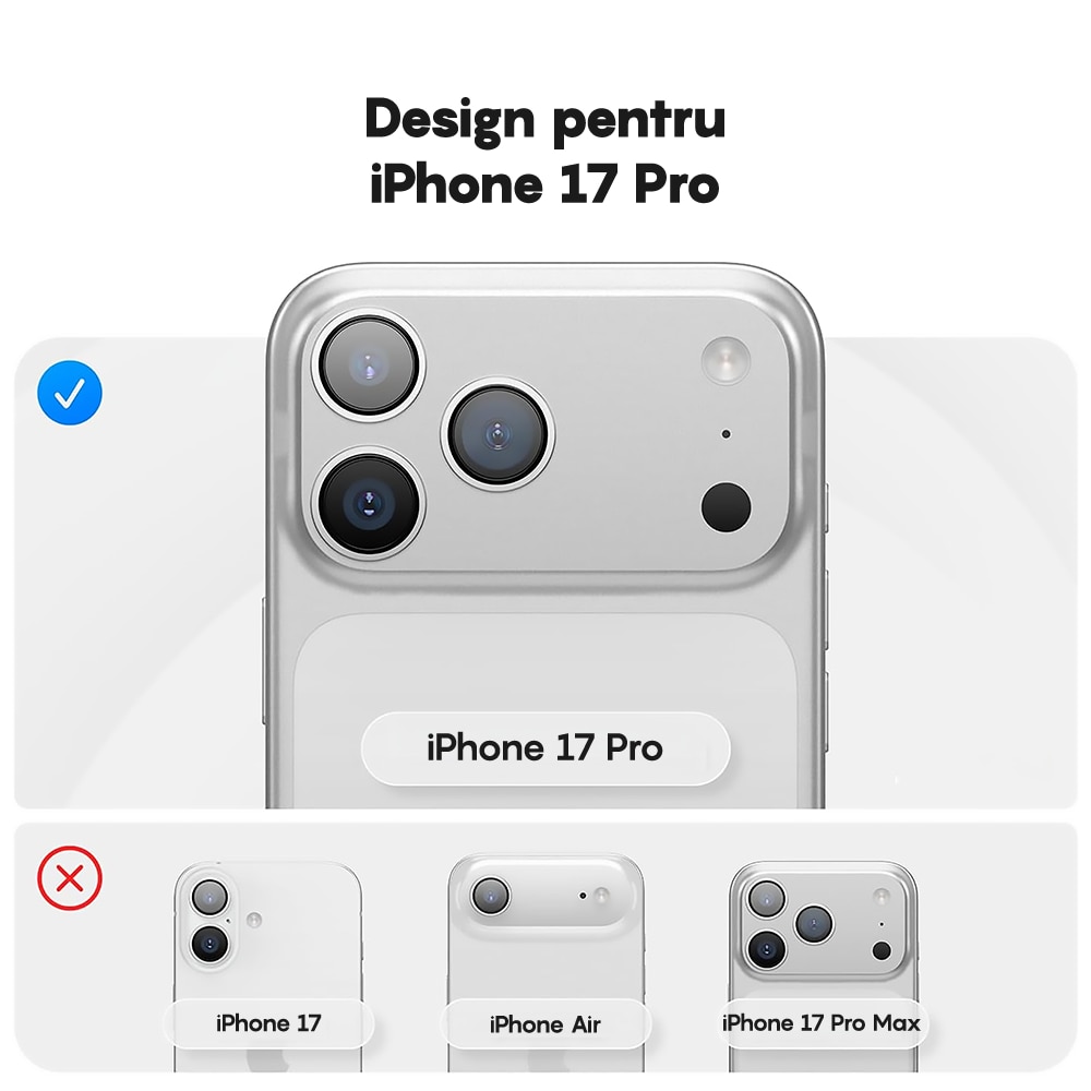 Husa CASEY STUDIOS™ pentru Apple iPhone 17 Pro, Soft Silicone Premium, Microfibra in Interior, de Protectie, Ultra Slim, pentru Incarcare Wireless, Margini Ridicate pentru Protectia Ecranului si a Camerelor, Albastru inchis