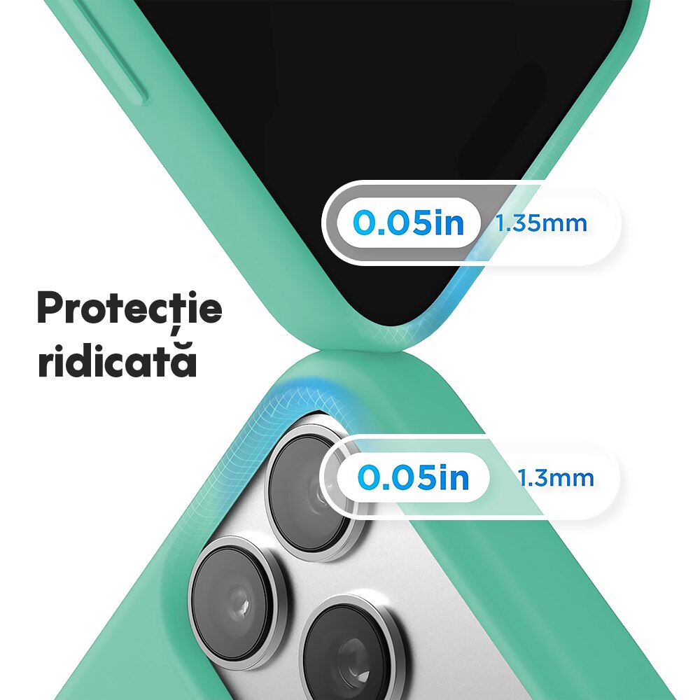 Husa CASEY STUDIOS™ pentru Apple iPhone 17 Pro, Soft Silicone Premium, Microfibra in Interior, de Protectie, Ultra Slim, pentru Incarcare Wireless, Margini Ridicate pentru Protectia Ecranului si a Camerelor, Verde padure