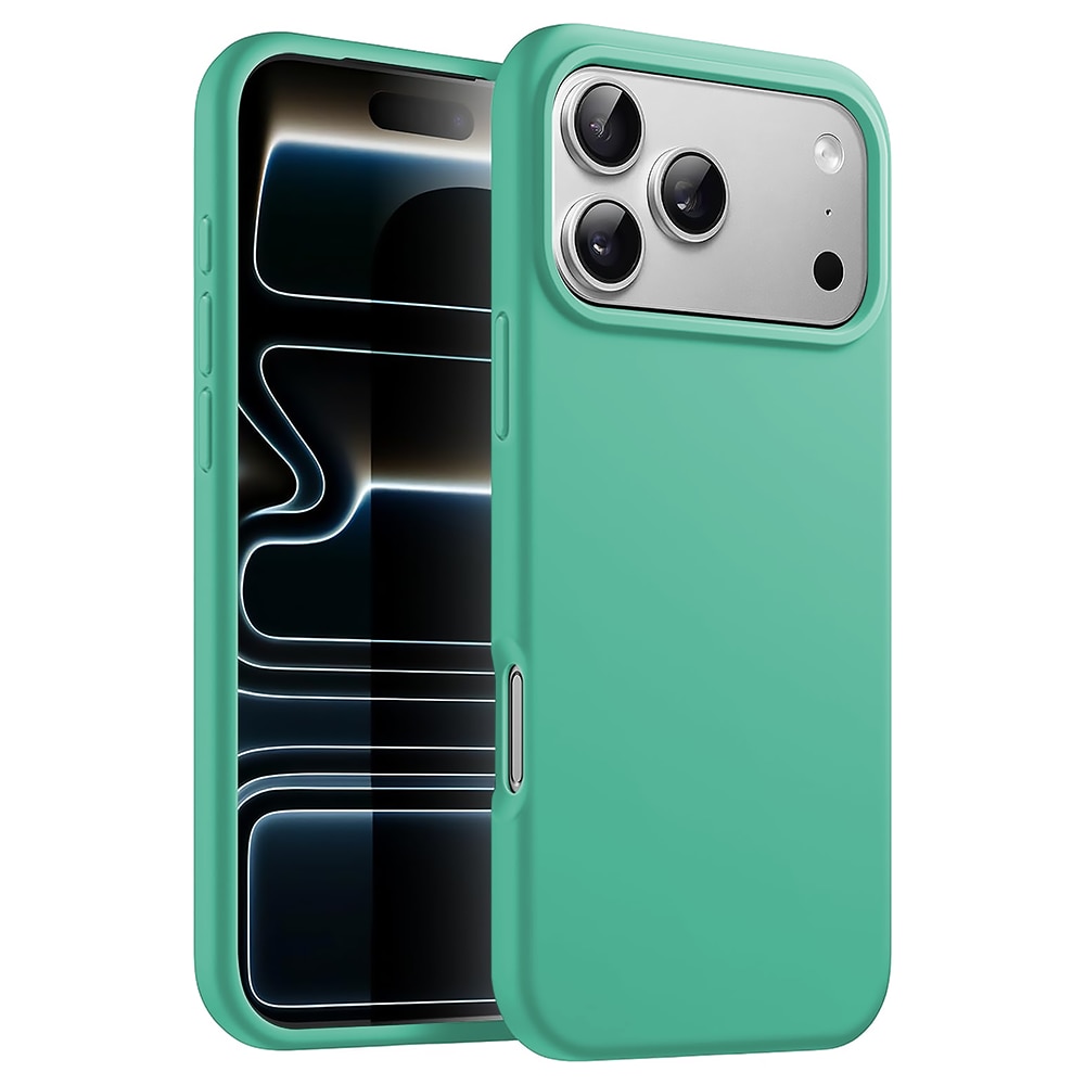 Husa CASEY STUDIOS™ pentru Apple iPhone 17 Pro, Soft Silicone Premium, Microfibra in Interior, de Protectie, Ultra Slim, pentru Incarcare Wireless, Margini Ridicate pentru Protectia Ecranului si a Camerelor, Verde padure