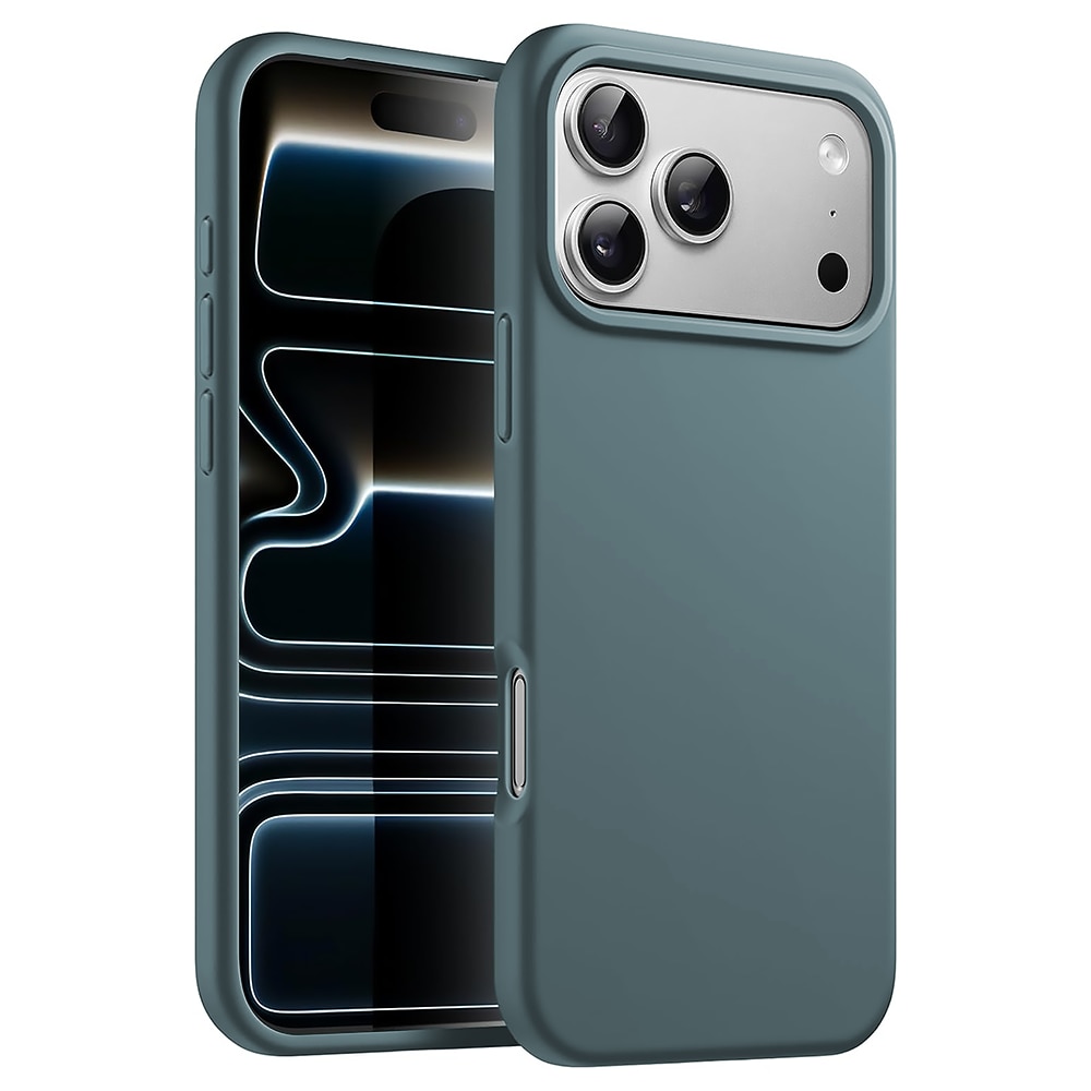 Husa CASEY STUDIOS™ pentru Apple iPhone 17 Pro, Soft Silicone Premium, Microfibra in Interior, de Protectie, Ultra Slim, pentru Incarcare Wireless, Margini Ridicate pentru Protectia Ecranului si a Camerelor, Albastru inchis