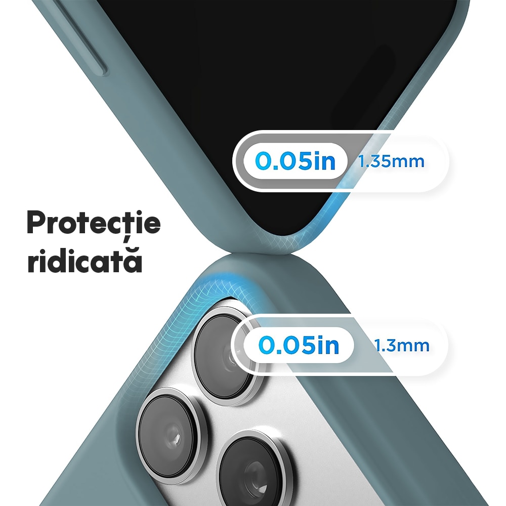 Husa CASEY STUDIOS™ pentru Apple iPhone 17 Pro, Soft Silicone Premium, Microfibra in Interior, de Protectie, Ultra Slim, pentru Incarcare Wireless, Margini Ridicate pentru Protectia Ecranului si a Camerelor, Albastru inchis