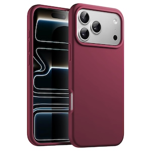 Husa CASEY STUDIOS™ pentru Apple iPhone 17 Pro Max, Soft Silicone Premium, Microfibra in Interior, de Protectie, Ultra Slim, pentru Incarcare Wireless, Margini Ridicate pentru Protectia Ecranului si a Camerelor, Bordeaux