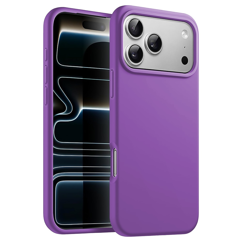 Husa CASEY STUDIOS™ pentru Apple iPhone 17 Pro Max, Soft Silicone Premium, Microfibra in Interior, de Protectie, Ultra Slim, pentru Incarcare Wireless, Margini Ridicate pentru Protectia Ecranului si a Camerelor, Mov deschis