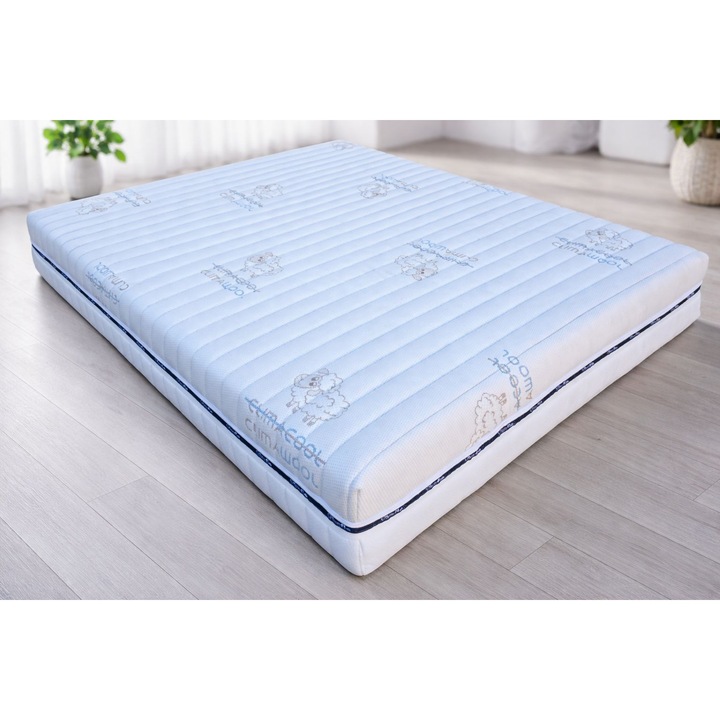 Saltea Ortopedica Dolce Dormire Thermo Memory, 200x140x25cm, Spuma poliuretanica cu memorie, Husa detasabila cu lana