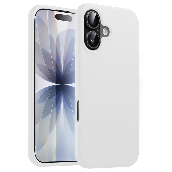 Husa CASEY STUDIOS™ pentru Apple iPhone 17, Soft Silicone Premium, Microfibra in Interior, de Protectie, Ultra Slim, pentru Incarcare Wireless, Margini Ridicate pentru Protectia Ecranului si a Camerelor, Alb
