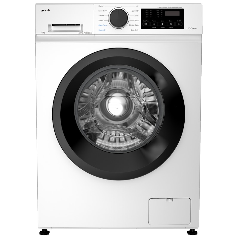 Masina de spalat rufe Arielli AWM-70215 INV, 7 kg, 1200 RPM, Clasa A, Steam, adancime 44cm, Motor Inverter, Alb