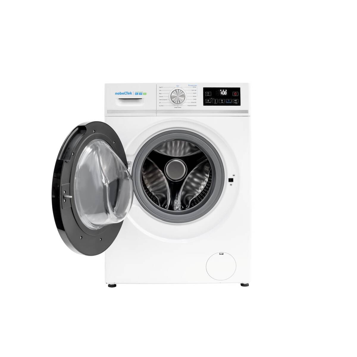 Masina de Spalat Rufe Frontala NobeLTek NWM812A-W 8KG 1200RPM Motor Inverter 16 Programe Functie Abur Clasa A Alb