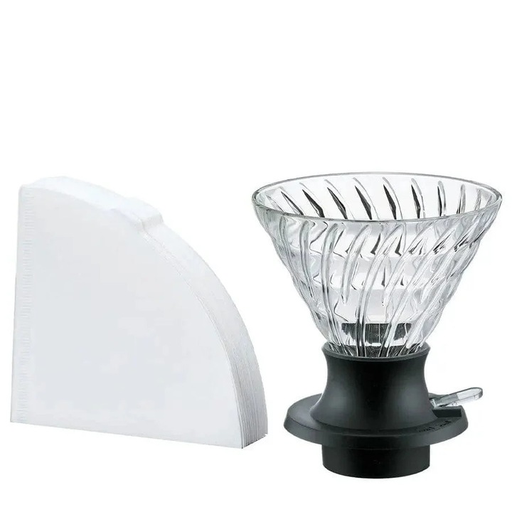 Hario Immersion Dripper Switch, 200ml, sticlă, cu filtre