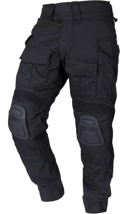 Pantaloni Tactici Militari IDOGEAR G3 V1 – Ripstop, Stretch 4-Way, Protectii Genunchi Incluse, Negri, Marimea XL