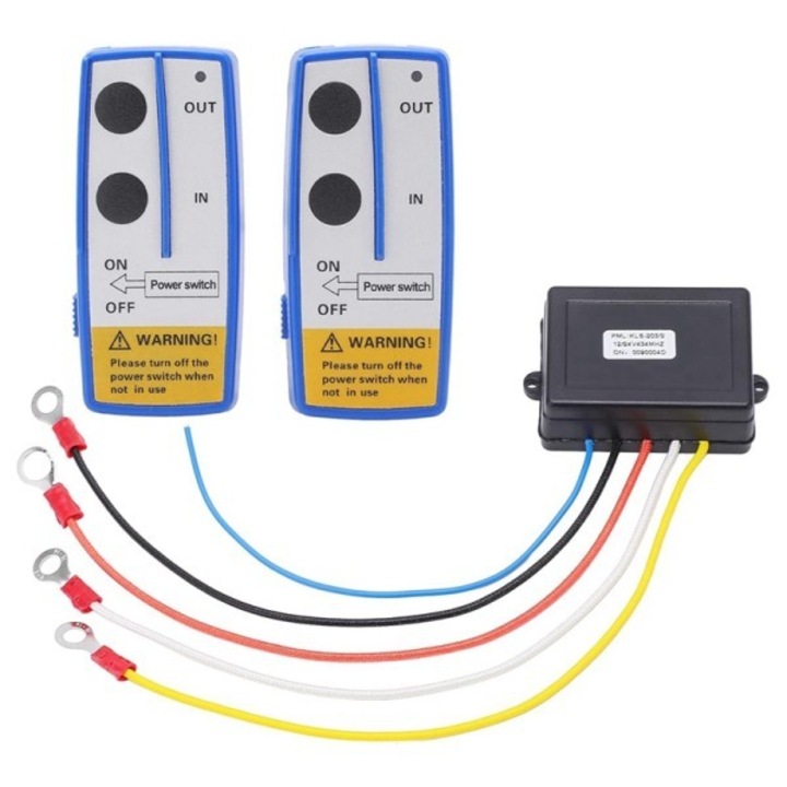 Комплект безжично дистанционно управление за лебедка, 2 части, 12V, YDCY™, превключвател за управление на лебедка, подходящ за камиони, ATV, SUV, преносим контролер с превключвател 12V