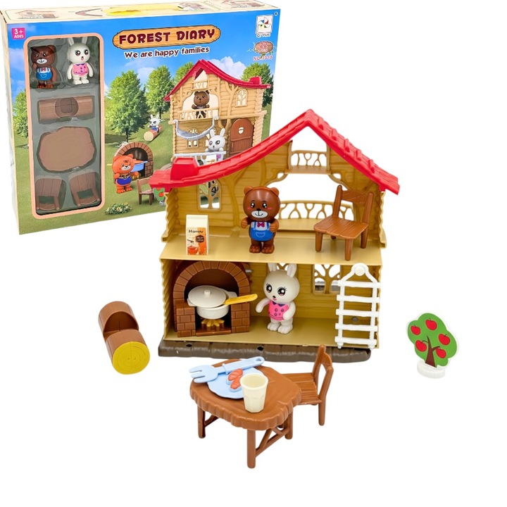 Casuta din padure, MASTPAD, set de joaca cu 22 piese, multicolor, pentru fete