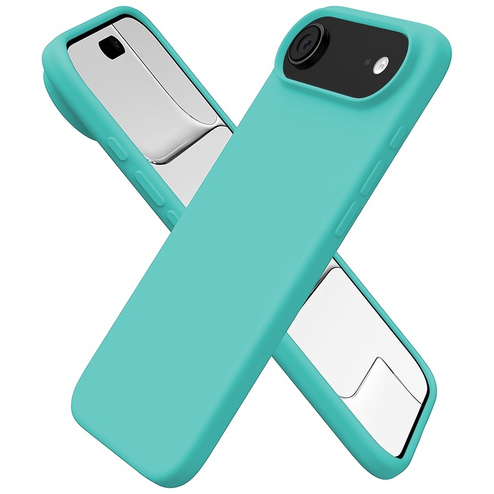 Husa CASEY STUDIOS™ pentru Apple iPhone 17 Air, Soft Silicone Premium, Microfibra in Interior, de Protectie, Ultra Slim, pentru Incarcare Wireless, Margini Ridicate pentru Protectia Ecranului si a Camerelor, Turcoaz