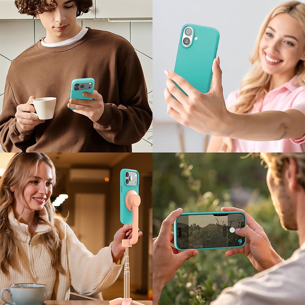 Husa CASEY STUDIOS™ pentru Apple iPhone 17 Pro, Soft Silicone Premium, Microfibra in Interior, de Protectie, Ultra Slim, pentru Incarcare Wireless, Margini Ridicate pentru Protectia Ecranului si a Camerelor, Turcoaz
