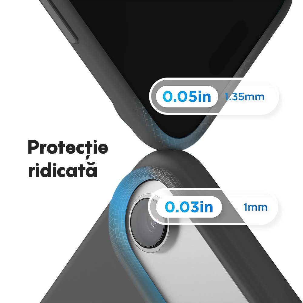 Husa CASEY STUDIOS™ pentru Apple iPhone 17 Air, Soft Silicone Premium, Microfibra in Interior, de Protectie, Ultra Slim, pentru Incarcare Wireless, Margini Ridicate pentru Protectia Ecranului si a Camerelor, Gri inchis