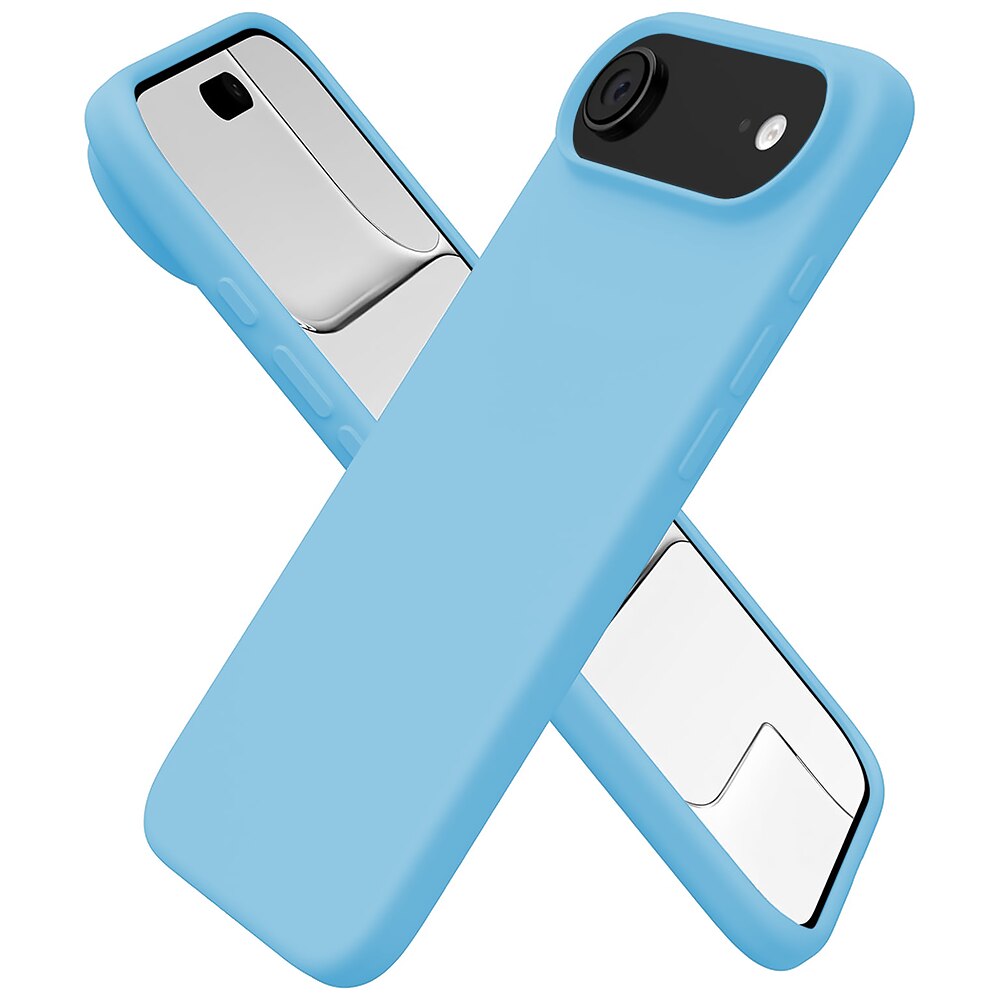 Husa CASEY STUDIOS™ pentru Apple iPhone 17 Air, Soft Silicone Premium, Microfibra in Interior, de Protectie, Ultra Slim, pentru Incarcare Wireless, Margini Ridicate pentru Protectia Ecranului si a Camerelor, Albastru deschis