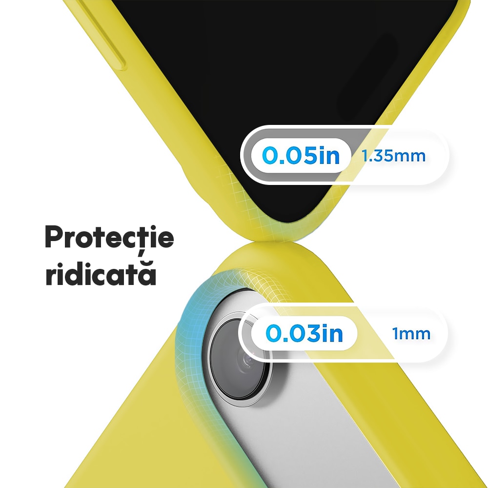 Husa CASEY STUDIOS™ pentru Apple iPhone 17 Air, Soft Silicone Premium, Microfibra in Interior, de Protectie, Ultra Slim, pentru Incarcare Wireless, Margini Ridicate pentru Protectia Ecranului si a Camerelor, Galben