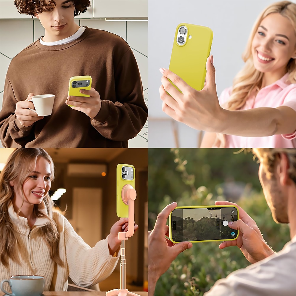 Husa CASEY STUDIOS™ pentru Apple iPhone 17 Pro, Soft Silicone Premium, Microfibra in Interior, de Protectie, Ultra Slim, pentru Incarcare Wireless, Margini Ridicate pentru Protectia Ecranului si a Camerelor, Galben