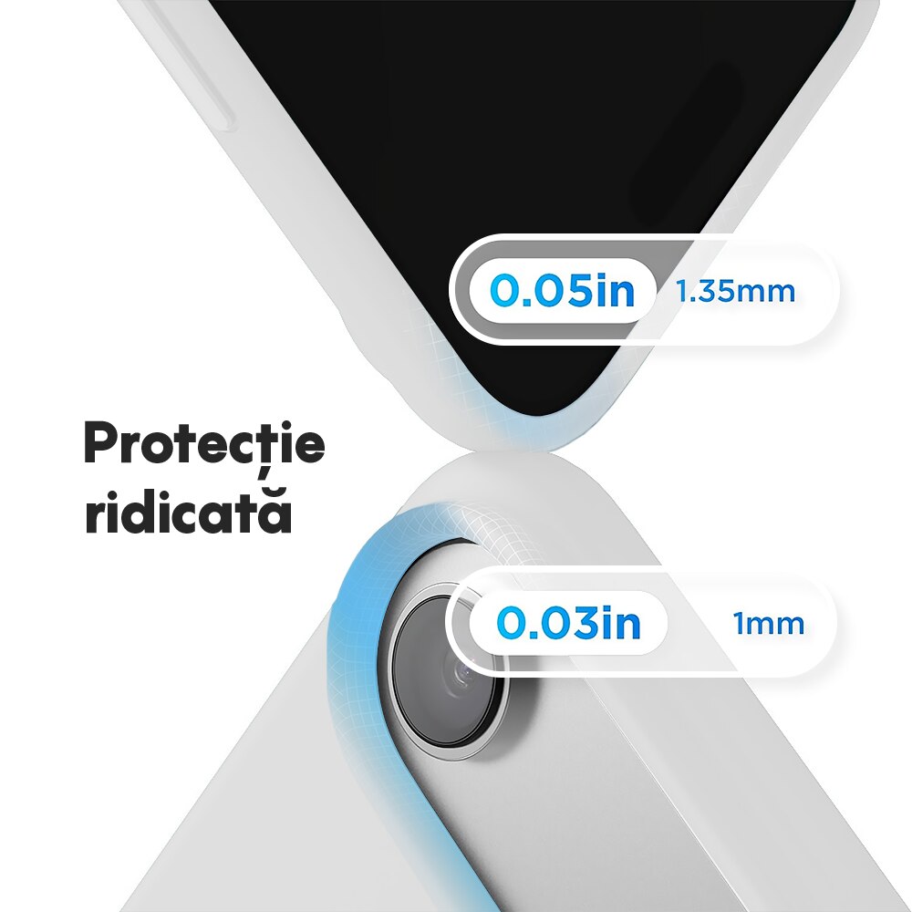 Husa CASEY STUDIOS™ pentru Apple iPhone 17 Air, Soft Silicone Premium, Microfibra in Interior, de Protectie, Ultra Slim, pentru Incarcare Wireless, Margini Ridicate pentru Protectia Ecranului si a Camerelor, Alb