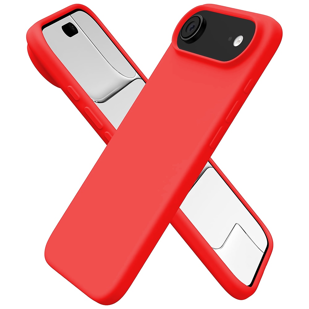 Husa CASEY STUDIOS™ pentru Apple iPhone 17 Air, Soft Silicone Premium, Microfibra in Interior, de Protectie, Ultra Slim, pentru Incarcare Wireless, Margini Ridicate pentru Protectia Ecranului si a Camerelor, Rosu