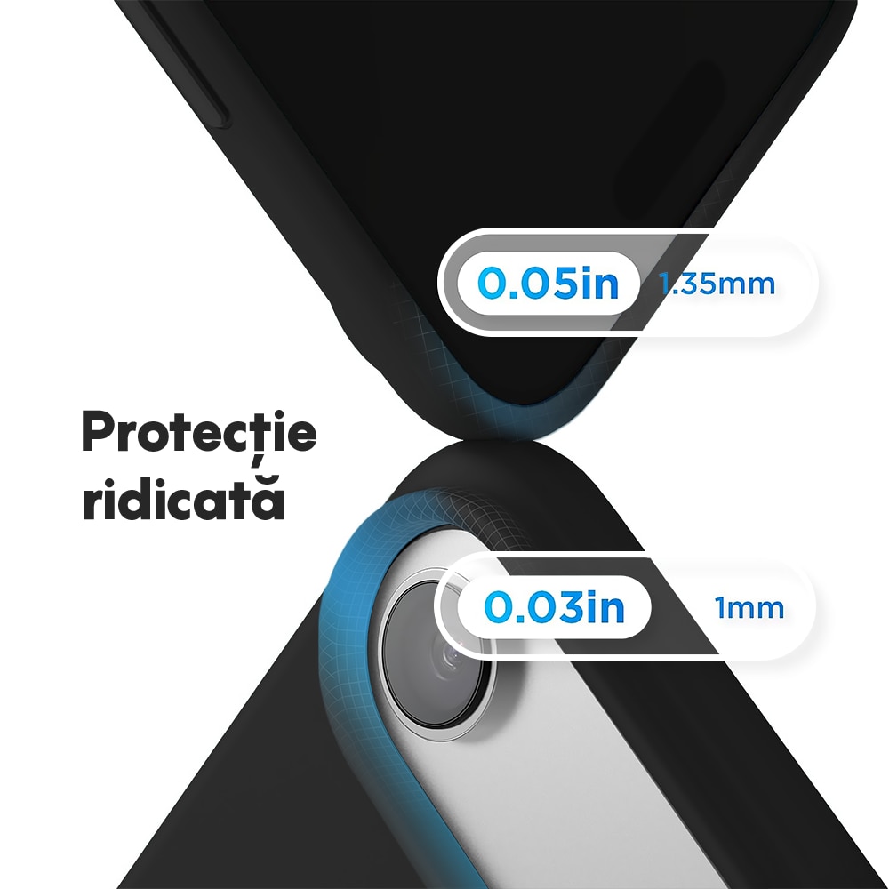 Husa CASEY STUDIOS™ pentru Apple iPhone 17 Air, Soft Silicone Premium, Microfibra in Interior, de Protectie, Ultra Slim, pentru Incarcare Wireless, Margini Ridicate pentru Protectia Ecranului si a Camerelor, Negru