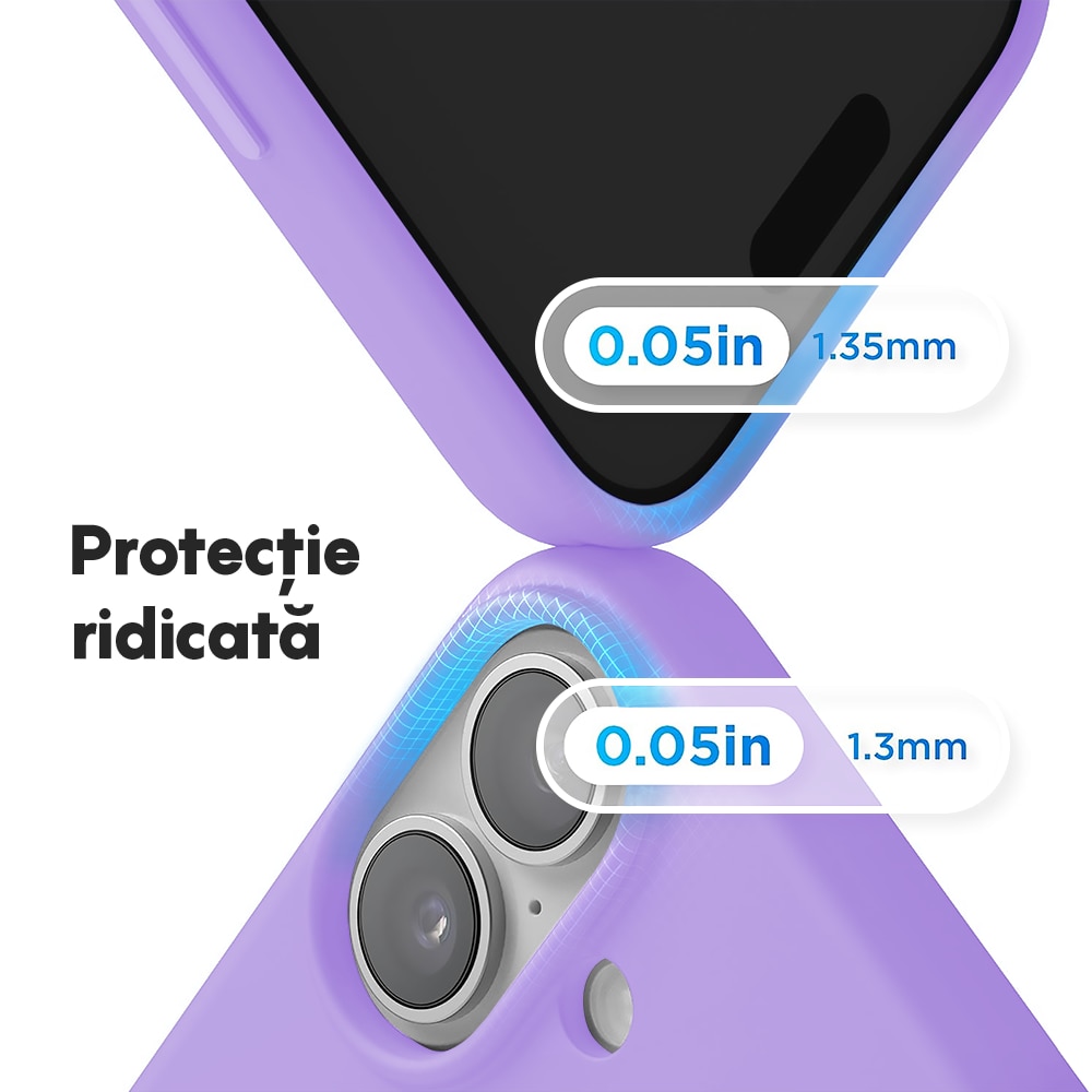 Husa CASEY STUDIOS™ pentru Apple iPhone 17, Soft Silicone Premium, Microfibra in Interior, de Protectie, Ultra Slim, pentru Incarcare Wireless, Margini Ridicate pentru Protectia Ecranului si a Camerelor, Mov liliachiu
