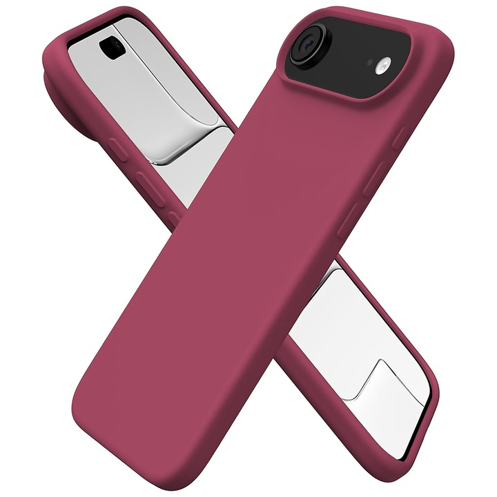 Husa CASEY STUDIOS™ pentru Apple iPhone 17 Air, Soft Silicone Premium, Microfibra in Interior, de Protectie, Ultra Slim, pentru Incarcare Wireless, Margini Ridicate pentru Protectia Ecranului si a Camerelor, Bordeaux