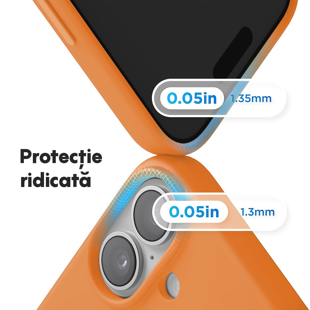 Husa CASEY STUDIOS™ pentru Apple iPhone 17, Soft Silicone Premium, Microfibra in Interior, de Protectie, Ultra Slim, pentru Incarcare Wireless, Margini Ridicate pentru Protectia Ecranului si a Camerelor, Nectarine