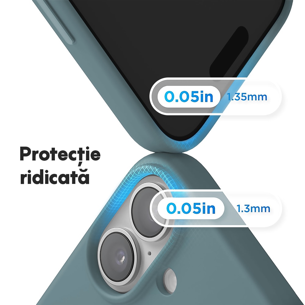 Husa CASEY STUDIOS™ pentru Apple iPhone 17, Soft Silicone Premium, Microfibra in Interior, de Protectie, Ultra Slim, pentru Incarcare Wireless, Margini Ridicate pentru Protectia Ecranului si a Camerelor, Albastru inchis