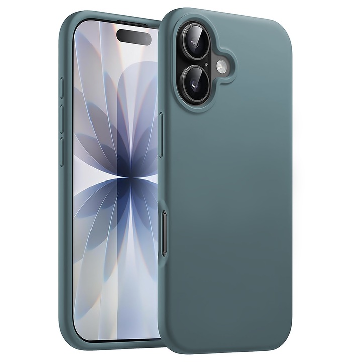 Husa CASEY STUDIOS™ pentru Apple iPhone 17, Soft Silicone Premium, Microfibra in Interior, de Protectie, Ultra Slim, pentru Incarcare Wireless, Margini Ridicate pentru Protectia Ecranului si a Camerelor, Albastru inchis