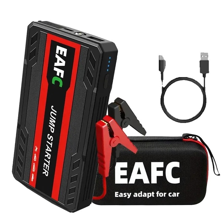 Redresor auto, incarcator portabil, flashlight LED, negru, 13.9x7.8x2.4cm