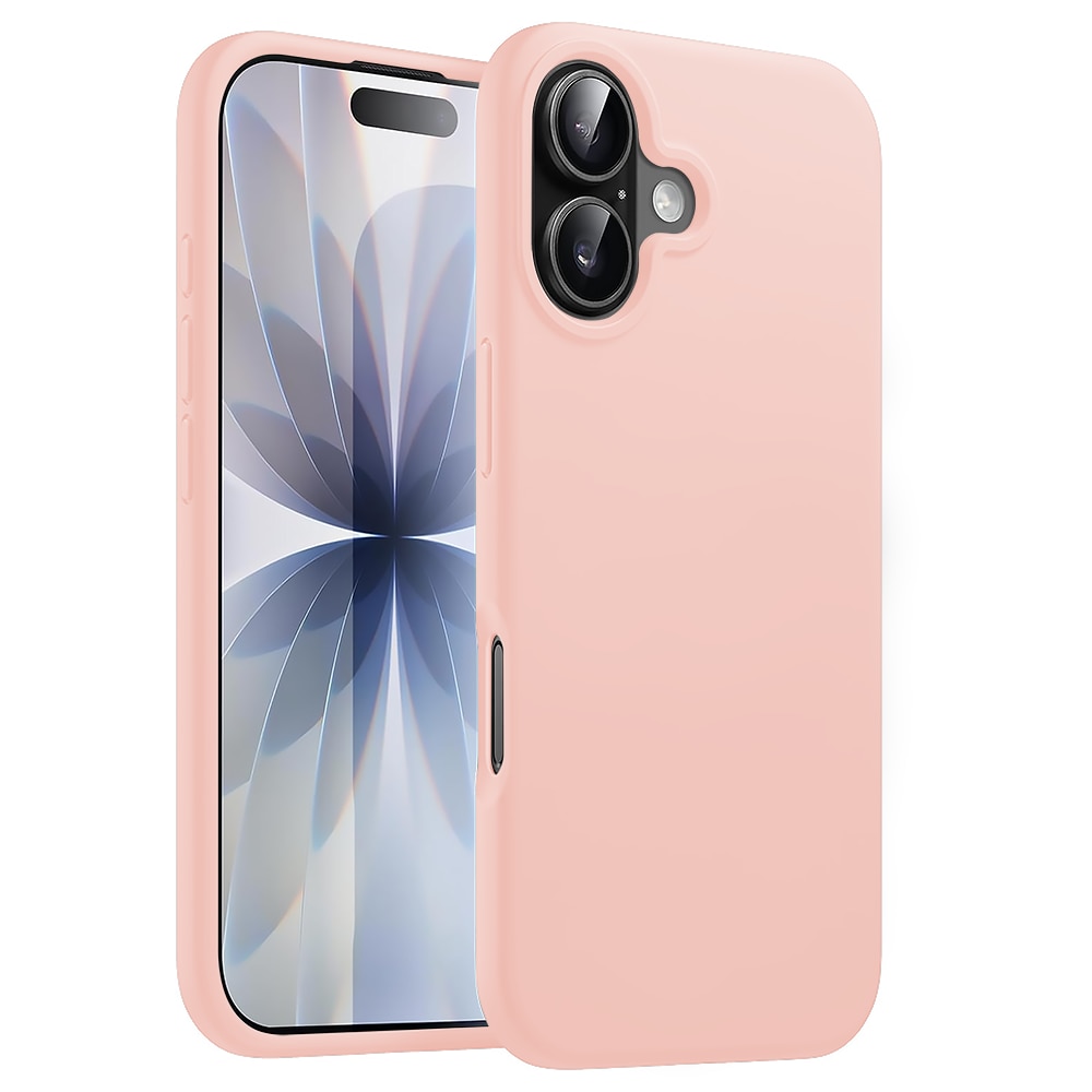 Husa CASEY STUDIOS™ pentru Apple iPhone 17, Soft Silicone Premium, Microfibra in Interior, de Protectie, Ultra Slim, pentru Incarcare Wireless, Margini Ridicate pentru Protectia Ecranului si a Camerelor, Roz nisipiu