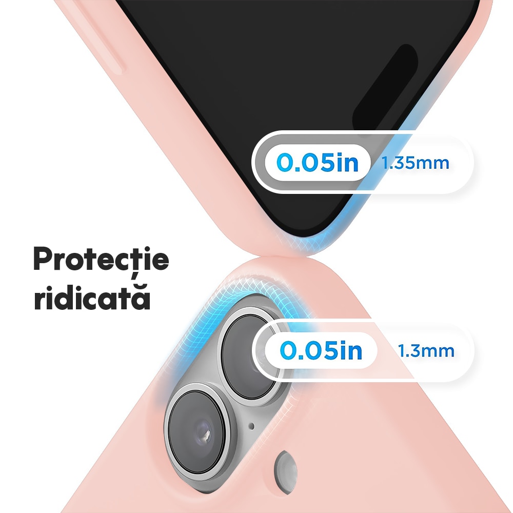 Husa CASEY STUDIOS™ pentru Apple iPhone 17, Soft Silicone Premium, Microfibra in Interior, de Protectie, Ultra Slim, pentru Incarcare Wireless, Margini Ridicate pentru Protectia Ecranului si a Camerelor, Roz nisipiu