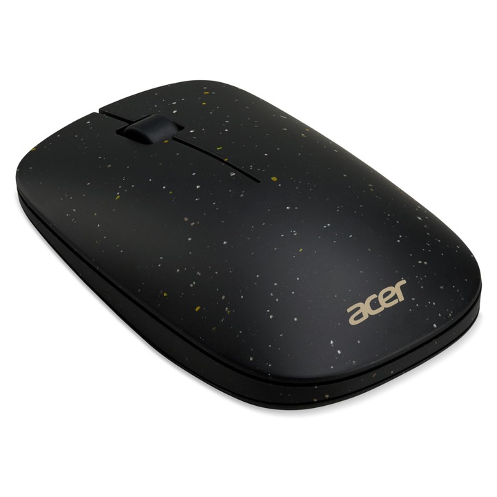 acer Vero Mouse AMR020, mouse fara fir (mous fara fir de 2, 4 GHz, 1200 DPI, management inteligent al energiei, mouse ergonomic pentru utilizatori dreptaci si stangaci, roata silentioasa a mouse-ului, continut de plastic PCR 30%) negru