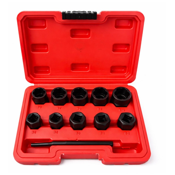 Set tubulare pentru suruburi uzate, GEBO TOOLS, 9-19mm 11 piese