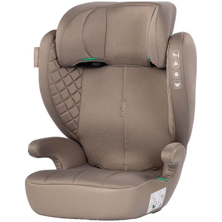 Scaun auto Chipolino Cyber, 100-150 cm, inaltator, latte, 40x44x60-82 cm