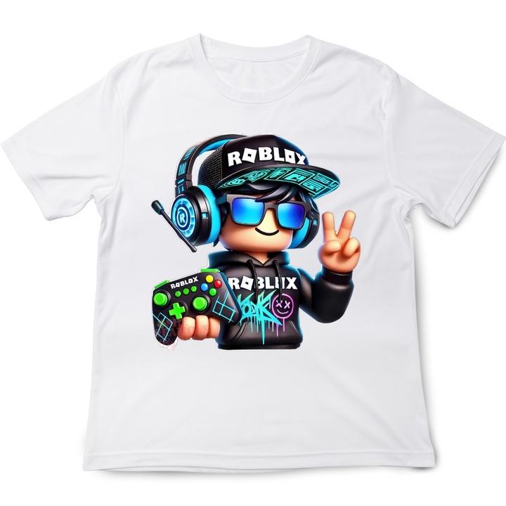 Gyermek póló Roblox, fehér, pamut, 7-8 év