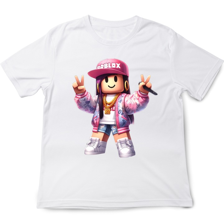 Roblox gyerek póló, fehér, pamut, 9-10 év