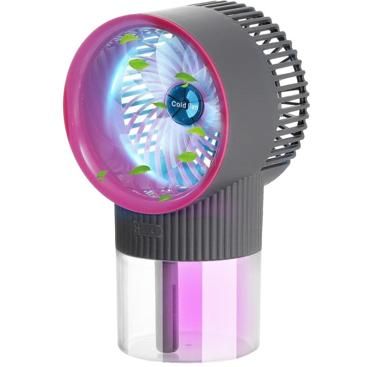 Ventilator portabil FOXMAG24, USB, 2400 mAh, 3 trepte viteza, iluminare LED