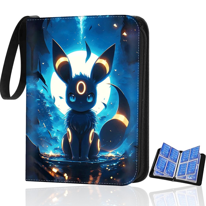 Hordozható album kártyákhoz, YOUKUKE, 4 rekeszes, kék, 34x28x5cm, 50 oldal