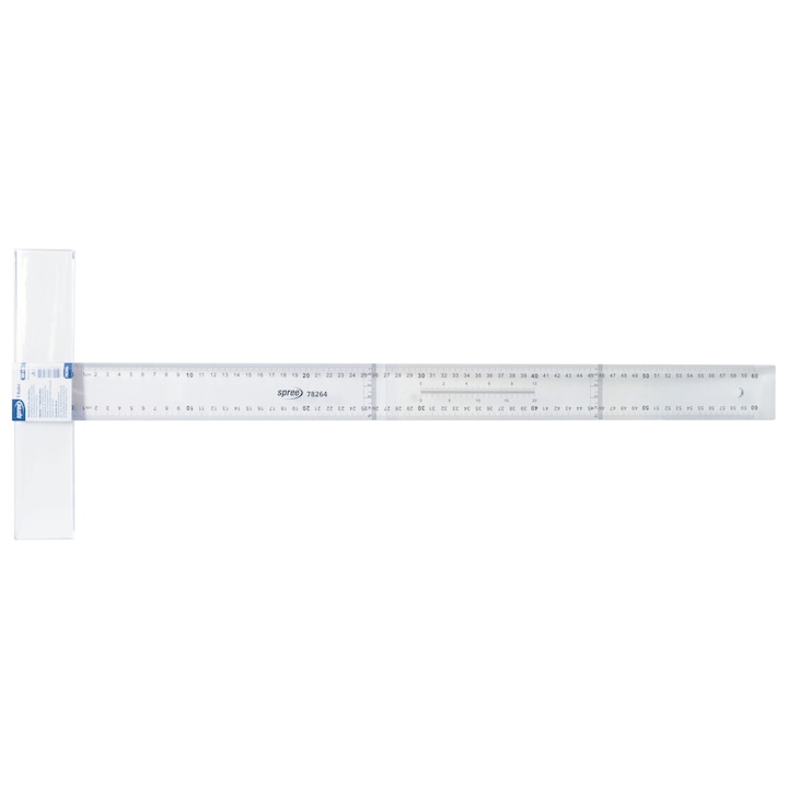 Rigla tip Teu Spree 60cm, plastic transparent, cap fix
