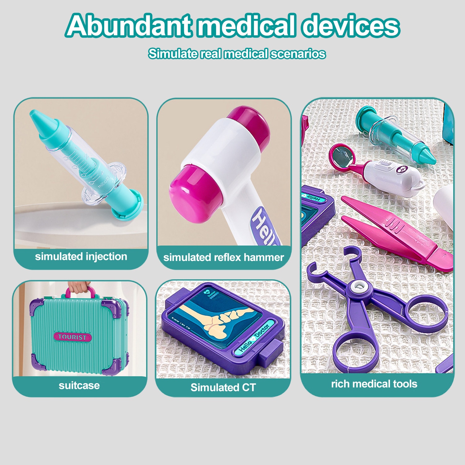 Set Joaca Doctor, BYONDSELF®, 24 Accesorii, 2 in 1, Dulap Mobil si
